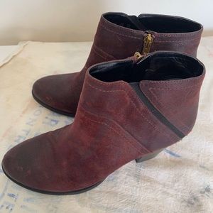 Franco Sarto burgundy suede boots